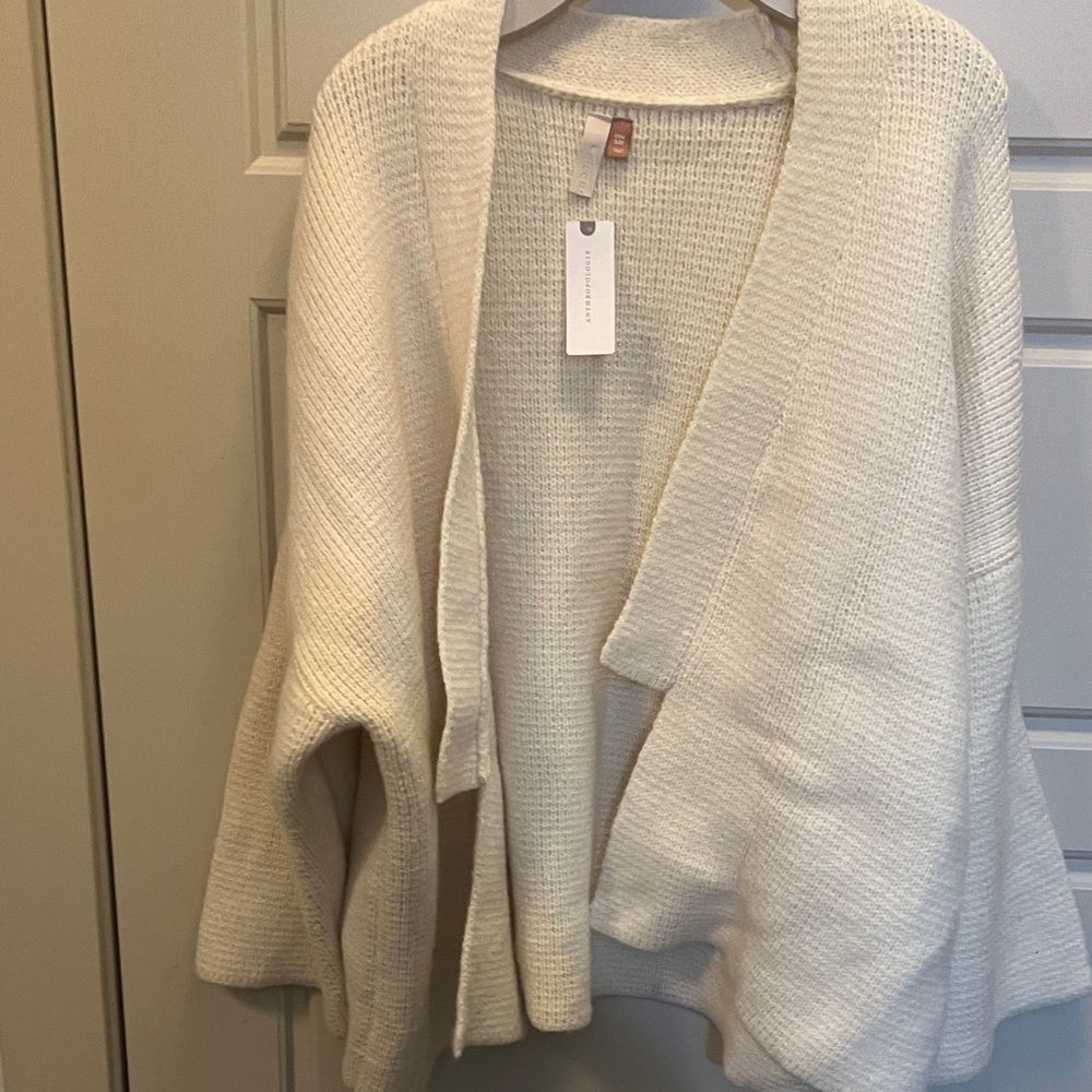 Anthropologie new chunky knit cardigan Sweater oversized Cabincore comfy fall - Picture 3 of 7